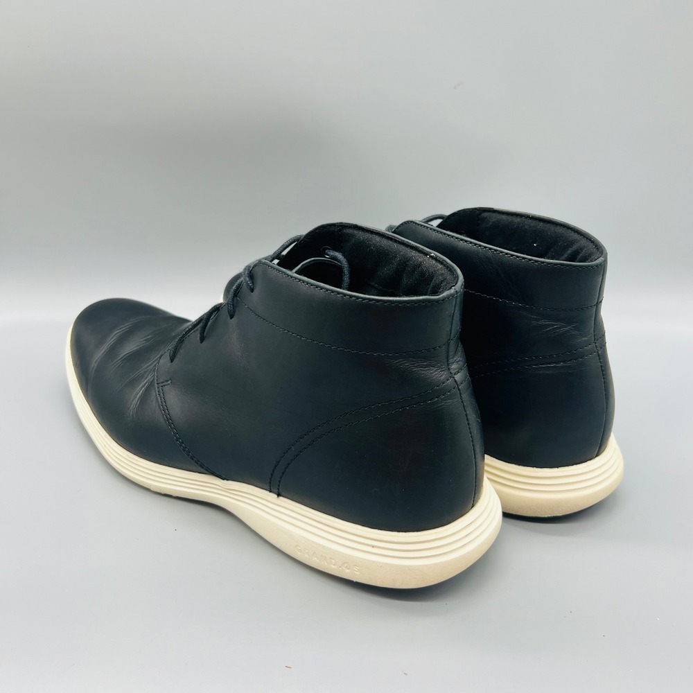 Cole Haan Boots Mens 11 Black Leather Grand OS Chukka Lace Up Booties Shoes - Picture 5 of 10